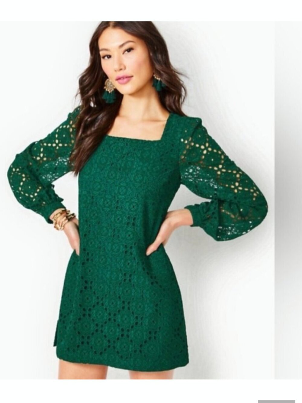 nwot lilly pulitzer eyelet sarina square neck romper dress $280 spring party